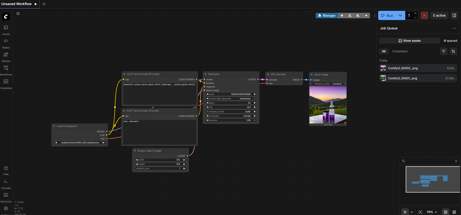 ComfyUI — workflow de pipeline de imagen con IA